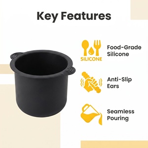 <span class=keywords><strong>Bol</strong></span> en silicone réutilisable pour chauffe-cire, pot à cire en silicone de qualité alimentaire, antiadhésif et facile à nettoyer pour usage domestique - Product Image 2
