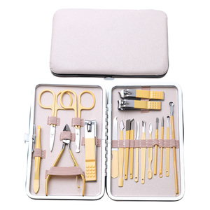 <span class=keywords><strong>Kit</strong></span> <span class=keywords><strong>complet</strong></span> de soins des ongles en acier inoxydable jaune, 18 pièces, portable, professionnel, <span class=keywords><strong>manucure</strong></span>, pédicure générale, <span class=keywords><strong>kit</strong></span> de toilettage des ongles - Product Image 1