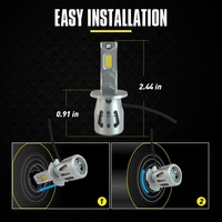 Bombilla LED H3 Blanca de 6500K, Estilo L4, 28W, 2800LM, Faro Delantero para Automóvil, Iluminación para Vehículos
