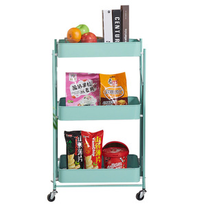 รถเข็นเก็บของ Xuanda 3 ชั้น โครงเหล็กคาร์บอน พับได้ เคลื่อนย้ายสะดวก สำหรับห้องครัวและห้องนั่งเล่น - Product Image 4