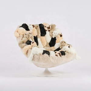 Sillón de Colección de Peluche Artificial <span class=keywords><strong>para</strong></span> Sala de Estar, Muebles de Hotel Creativos de Diseño Contemporáneo, Sillón <span class=keywords><strong>Puff</strong></span> <span class=keywords><strong>para</strong></span> Apartamento - Product Image 2