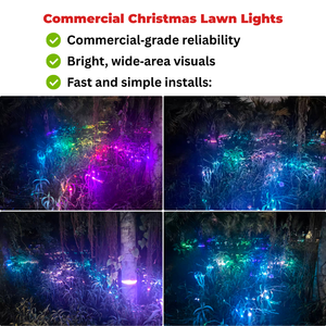 ไฟสนามหญ้าอลูมิเนียม RGB สำหรับคริสต์มาสกลางแจ้ง แบบกันน้ำ IP65 10W พร้อมโปรเจคเตอร์เลเซอร์โชว์ ควบคุมด้วย DMX - Product Image 3