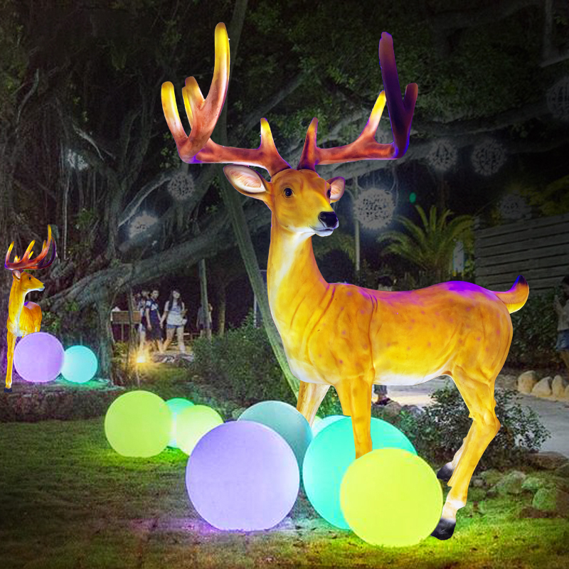 Outdoor Giant Christmas Reindeer With Led Light Waterproof Moving Reindeer Christmas Moving Reindeer