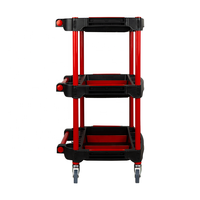 Chariot de rangement pour outils de voiture avec poignée et roues Chariot d'atelier roulant en plastique