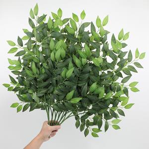 Simulación de vegetación <span class=keywords><strong>artificial</strong></span> 3 ramas hojas de eucalipto Ficus Home Festival decoración para fiesta de boda - Product Image 4