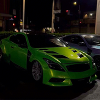 Film vinyle auto-adhésif PVC/PET de qualité supérieure, couleur vert néon brillant effet métallique changeant de couleur, pour covering de carrosserie automobile