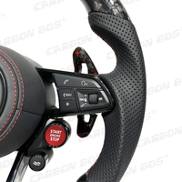 Volant en fibre de carbone forgé LED pour Skoda Série Octavia RS Scout Kodiaq Fabia Superb Scala Rapid 2014-2020 Personnalisé