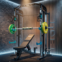 VIGFIT Jaula de potencia comercial para gimnasio en casa, rack de sentadillas, equipo de fitness multifunción, máquinas Smith, ejercicios para hombros