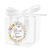 Petite boîte à bonbons en PVC transparent, boîte en plastique PET, emballage en forme de cube, boîte cadeau de mariage, boîte en plastique transparente