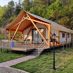 Tente Safari Suite de Glamping de Luxe en Toile avec Salle de Bain Imperméable <span class=keywords><strong>Camping</strong></span> Jardin <span class=keywords><strong>Chalet</strong></span> pour Vivre - Product Image 2
