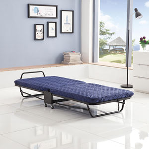 Cadre de lit pliant en acier robuste avec roues-Lit en métal silencieux pour hôtel, dortoir, hôpital, assemblage et transport faciles - Product Image 1