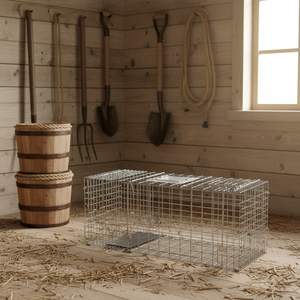 Piège à animaux portable en acier écologique et sans cruauté pour ratons laveurs, coyotes et grands animaux - Utilisation agricole - Product Image 4