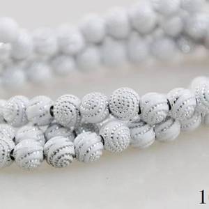 Tasbih ligero de 99 cuentas de ágata artificial con estampado dorado en espiral de 6 mm, estilo étnico, para la oración diaria en la mezquita y viajes. - Product Image 1