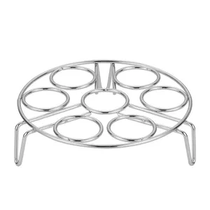Cuiseur à œufs portable multifonction en acier inoxydable, plateau pour œufs durs, ustensile de cuisine, cuiseur vapeur étanche à trois pieds - Product Image 1