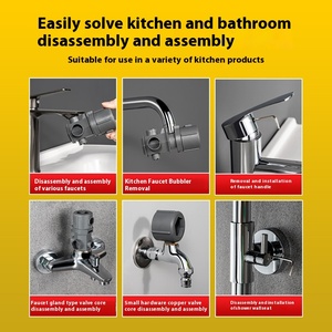 Herramienta de extracción de grifo de cocina moderna de un solo orificio, válvula de caño de lavabo multifunción Universal, núcleo de latón hecho a mano de cerámica - Product Image 4