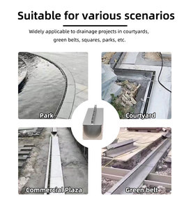 Caniveau de drainage linéaire invisible en acier inoxydable à fente étroite pour l'aménagement paysager extérieur - Product Image 3