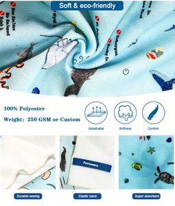 ผ้าเช็ดตัวชายหาดไมโครไฟเบอร์แบบแห้งเร็ว พิมพ์ลายตามสั่ง พร้อมกระเป๋า - Product Image 2