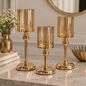 Support de bougie vintage en métal, décoration d'intérieur, centre de table de mariage, bougeoir rustique pour salle à manger, ensemble de décoration style ferme - Product Image 1