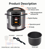 Pot intérieur en alliage d'aluminium 6L National Micro Portable multifonction Cook Micro-ondes Acier inoxydable Autocuiseur électrique