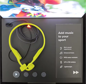 Présentoir pour écouteurs d'<span class=keywords><strong>extérieur</strong></span> <span class=keywords><strong>Vitrine</strong></span> pour écouteurs de sport de bureau avec éclairage LED et port de charge - Product Image 5