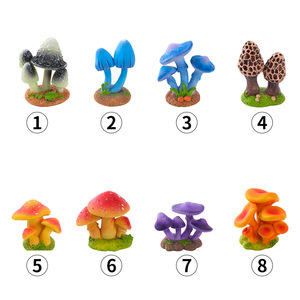 Adornos de hongos de resina coloridos, decoración de jardín en miniatura para macetas de suculentas de interior y exterior, paisajismo DIY - Product Image 1