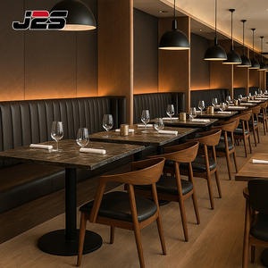 Silla de comedor de restaurante de cuero con marco de madera con diseño ergonómico para cafeterías y hoteles - Product Image 3