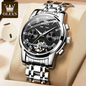 Olevs 6607 OEM Người Đàn Ông Của Cổ Tay Watch Thép Không Gỉ Skeleton Tourbillon Đồng Hồ Cơ Khí Không Thấm Nước Của Người Đàn Ông Đồng Hồ Tự Động - Product Image 4