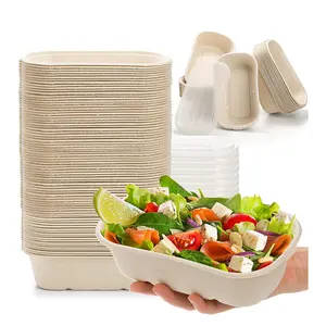 RUEIJHU одноразовая коробка для ланча из бамбукового волокна, контейнер для еды, замороженный биоразлагаемый пищевой контейнер, бумажный Ланч-бокс для одноразового использования