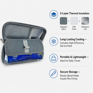 Bolsa Refrigerante para <span class=keywords><strong>Insulina</strong></span> para Diabéticos, 2-8°C, Impermeable, Aprobada por la TSA, Estuche Aislado para Viajes, 8-10H de Cadena de Frío, Bolsa para Medicamentos Médicos - Product Image 6