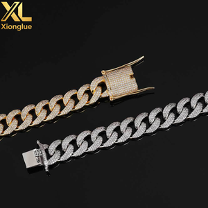 15mm Cuban Link <b>Chain</b> Necklace <b>Iced</b> <b>Out</b> Chunky Cadena Zircon Hip Hop Cuban <b>Chain</b> - Product Image 4