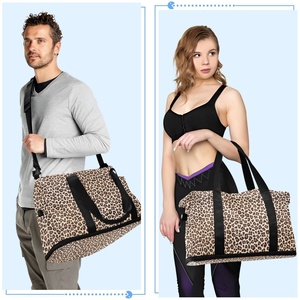 Bolsa de Viaje Grande con Estampado de Leopardo, para Separación de Artículos Secos y Húmedos, Almacenamiento, Deportes, Yoga, Fitness, con Compartimento Independiente para Zapatos - Product Image 6