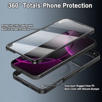 C0225 Anti-rayures Transparent Magnétique 360° °   Coque de téléphone intégrale pour iPhone 17 Air 16 15 14 13 12 11 18 Pro Max