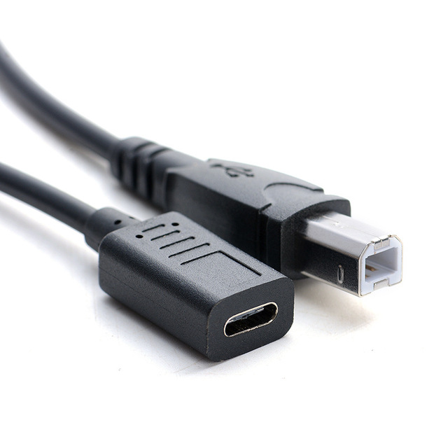 Type C Female to USB B Male Android Data Adapter Cable for Mobile Hard Disk Case Printer Scanner Cable