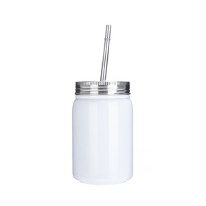 Wide Mouth 17oz 500ml Double Wall Stainless Steel Sublimation mason jars in bulk