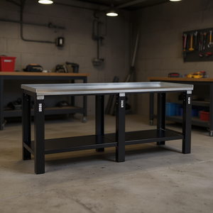 Armoire à outils 506 Th, plan de travail 72 po x 30 po x 34 po, structure en acier robuste avec étagère inférieure pour le rangement en atelier - Product Image 3