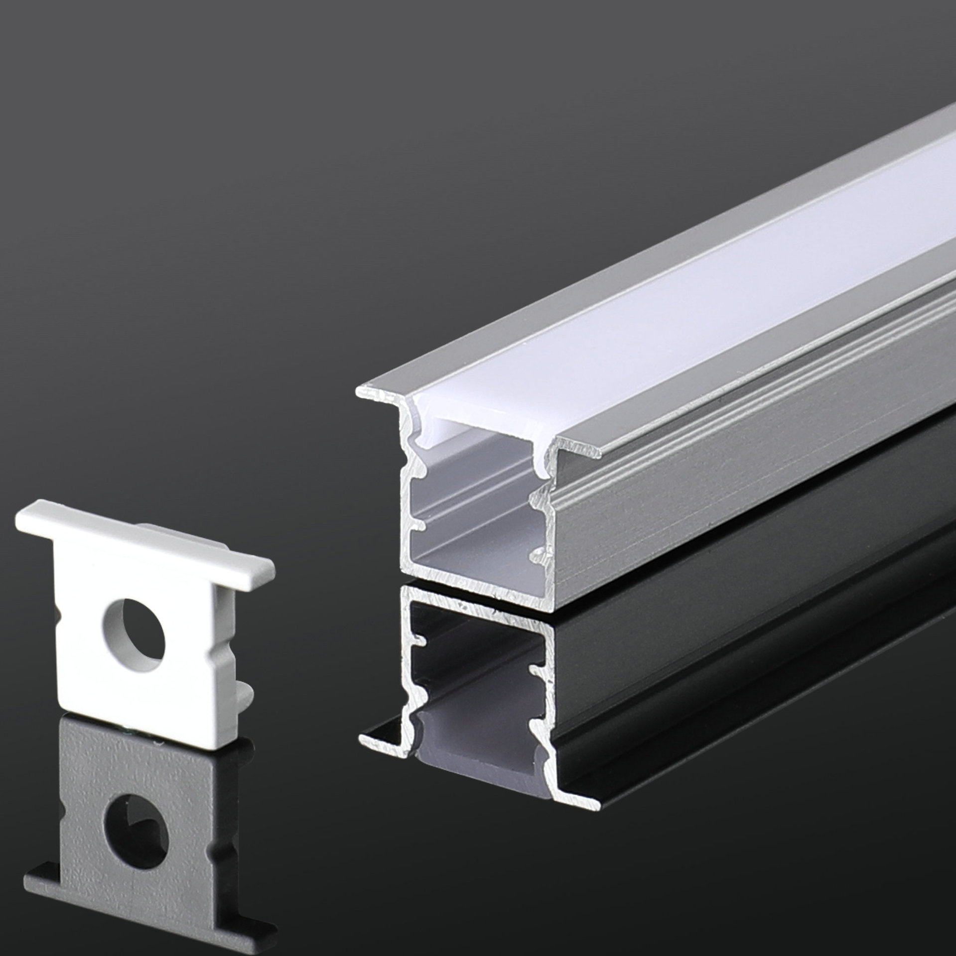 Surface Mount U Plastic Aluminium Aluminum Profile LED Strip Light Channel For LED Strips With Cover, LED Aluminum Profile