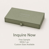 Boîte cadeau coulissante rigide vert sauge avec feuille d'argent pour huile capillaire, impression personnalisée, robuste, recyclable, qualité supérieure, vente en gros, directement de l'usine