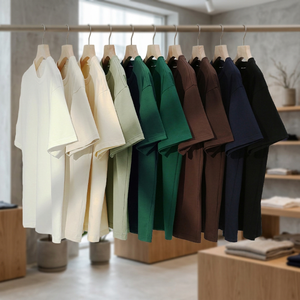 เสื้อยืดคอกลมแขนสั้นทรงปกติสำหรับผู้ชาย ผ้าฝ้าย 100% สีพื้น ระบายอากาศได้ดี สวมใส่สบาย ผ้าเจอร์ซีย์ถัก ย้อมสีเรียบ - Product Image 6