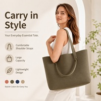 Sac fourre-tout en tricot personnalisé avec poignées courtes et longues pour les boutiques, les cadeaux et les sorties shopping décontractées