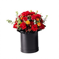 Boîte à fleurs rigide haut de gamme écologique personnalisée avec poignée en carton pour emballage de bouquets, boîte cadeau pour fleurs fraîches, séchées ou préservées