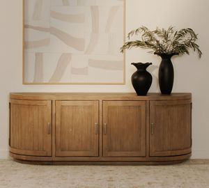 Meubles modernes en bois de pin recyclé, <span class=keywords><strong>console</strong></span> noire avec finition naturelle, texture vintage, 4 étagères fixes, poignées grises, tables consoles - Product Image 1