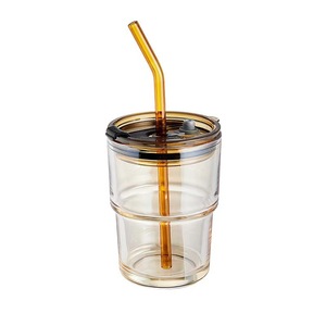 Bamboo Shape Glass Cup With Lid And <b>Tea</b> <b>Infuser</b> Single Cup For Drinking Water Or <b>Tea</b> - Product Image 3