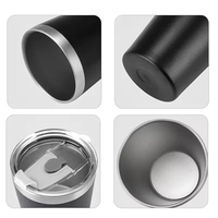 Gobelet à lait écologique en acier inoxydable à double paroi de 8oz BORGE avec couvercle rabattable et paille