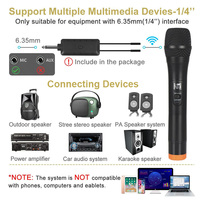 Gran oferta, sistema de micrófono de Karaoke de doble canal, micrófono dinámico de mano inalámbrico UHF para fiestas y material metálico de Iglesia