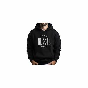 Felpe con Cappuccio Casual Personalizzate 300g Nere con Stampa 3D Ricamo Anti-Piega Tessuto French Terry con Design Invecchiato - Product Image 4