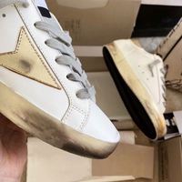 Chaussures de sport en cuir véritable de grande taille 45 pour hommes, baskets dorées de marque célèbre à lacets, style vieilli, pour femmes