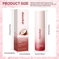 DANCHEL Teinte à lèvres hydratante effet gloss à l'eau de coco 5 teintes, longue tenue, résistante aux baisers
