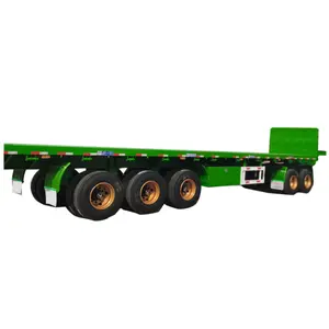 สั่งทําพิเศษ 3 เพลา 40 ฟุตขนส่งคอนเทนเนอร์รถพ่วงเตียงแบน 40 Ft 3 เพลา Flatbed กึ่งพ่วงในราคาต่ํา