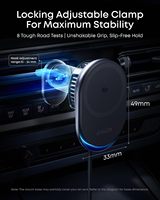 Support de chargeur de voiture sans fil compatible Anker Prime Qi2 25W avec clip de ventilation et charge rapide pour iPhone 17