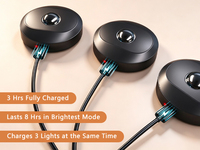 Lampe LED à lentille Puck rechargeable avec batterie 1000 mAh, télécommande tactile, design contemporain, intensité réglable, pour salon